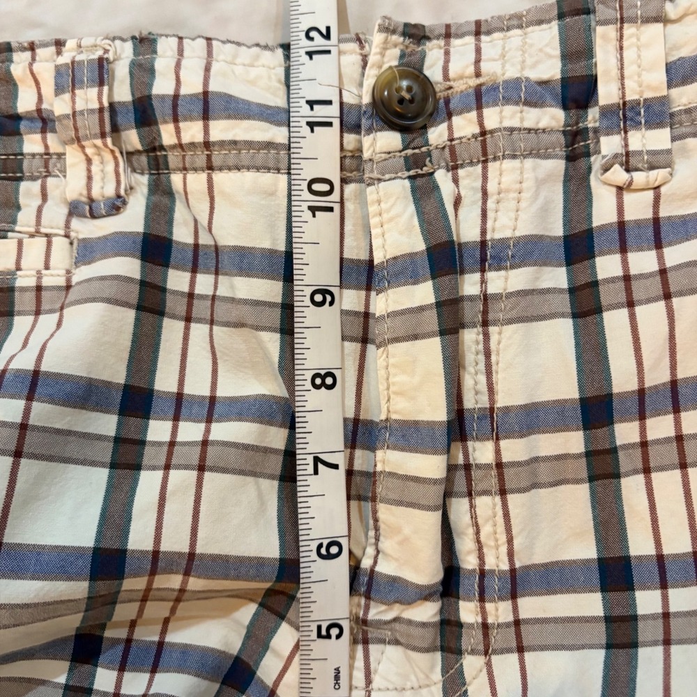 American Eagle Outfitters Mens Plaid Shorts‎ Blue Brown Longer Length Size 32 - Picture 8 of 9